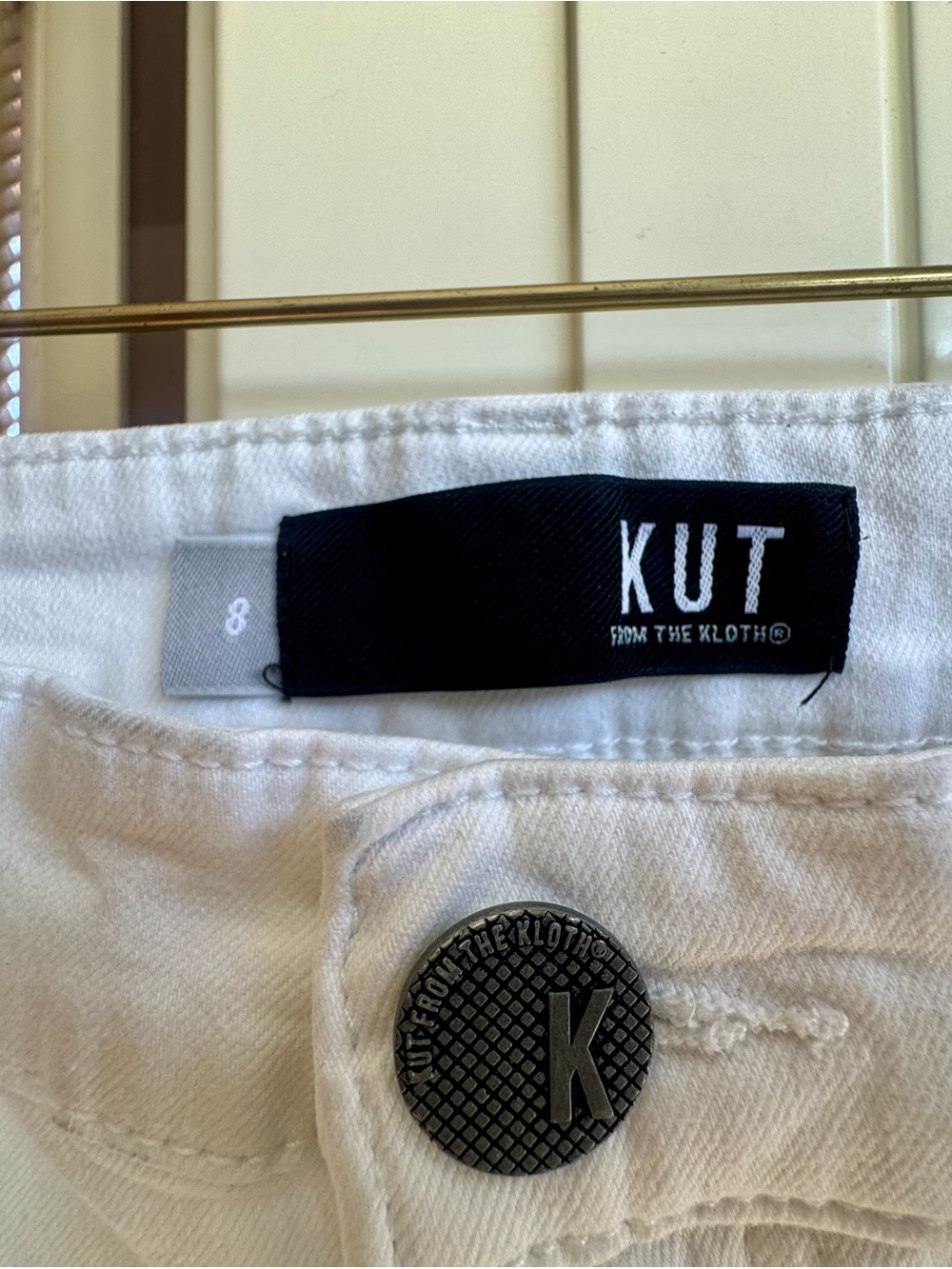KUT from the Kloth White Ankle Straight Leg Jeans Size 8 KP129TK35 Stretch - Picture 5 of 10